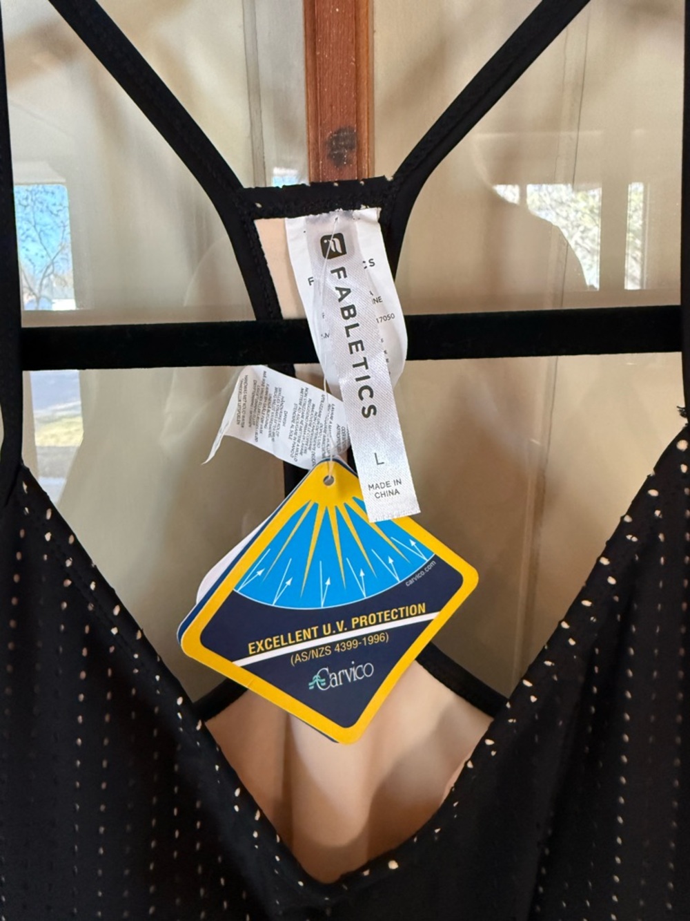 Fabletics NWT Valentina One Piece Swimsuit Black Racerback Thin Strap - L - Picture 5 of 7